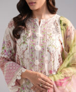 Off White Lawn A-Line Suit - View 5
