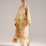 Yellow Lawn Straight Suit - View 1