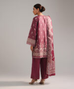 Pink Zari Lawn Straight Suit - View 4