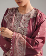 Pink Zari Lawn Straight Suit - View 3
