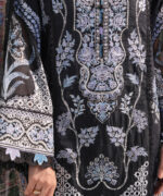 Black Self Jacquard A-Line Suit - View 6
