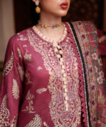 Muted Mauve Self Jacquard A-Line Suit - View 6