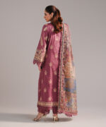 Muted Mauve Self Jacquard A-Line Suit - View 2