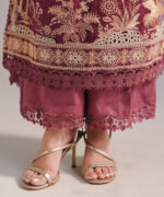 Muted Mauve Self Jacquard A-Line Suit - View 1