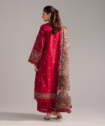 Maroon Self Jacquard A-Line Suit - View 2