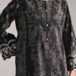 Black Lawn Straight Shirt Suit - View 1