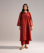 Ladies 2 Piece Embroidered Dobby A-Line Suit - View 3