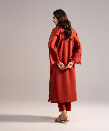 Ladies 2 Piece Embroidered Dobby A-Line Suit - View 2