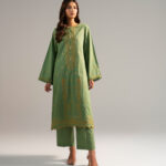 Green Dobby A-Line Suit - View 1