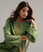Green Dobby A-Line Suit - View 2
