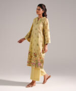 Lime Yellow Lawn A-Line Suit - View 5