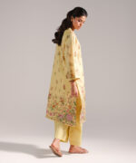 Lime Yellow Lawn A-Line Suit - View 3
