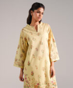 Lime Yellow Lawn A-Line Suit - View 4