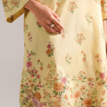 Lime Yellow Lawn A-Line Suit - View 1