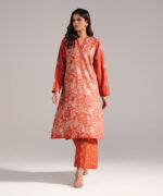 Rust Dobby Straight Shirt Suit - View 3