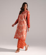 Rust Dobby Straight Shirt Suit - View 4