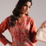 Rust Dobby Straight Shirt Suit - View 1