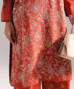 Rust Dobby Straight Shirt Suit - View 5