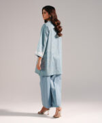 Blue Dobby Straight Shirt Suit - View 3