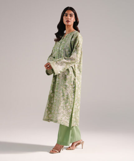 Green Lawn Straight Shirt Suit - View 2