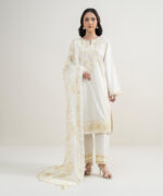 Off White Zari Lawn Suit - View 6
