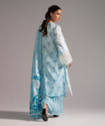 Light Blue Self Jacquard A-Line Suit - View 3
