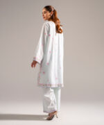 Light Blue Self Jacquard A-Line Suit - View 2