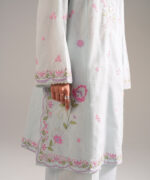 Light Blue Self Jacquard A-Line Suit - View 5