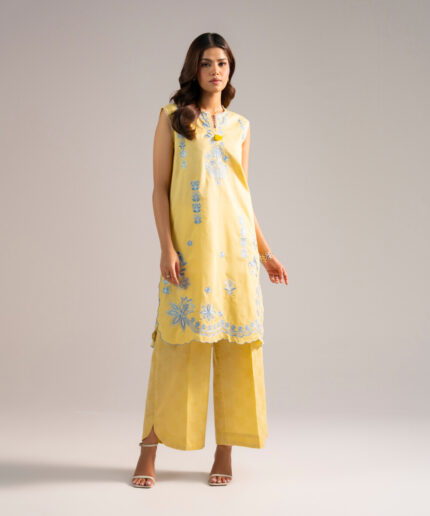 Self Jacquard Straight Suit - View 1
