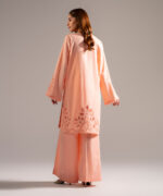 Peach Self Jacquard Straight Shirt Suit - View 4