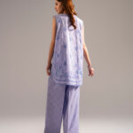 Pastel Blue Self Jacquard Straight Shirt Suit - View 1
