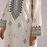 Off White Self Jacquard Straight Suit - View 1