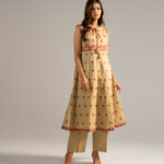 Ladies 2 Piece Embroidered Dobby A-Line Suit - View 1