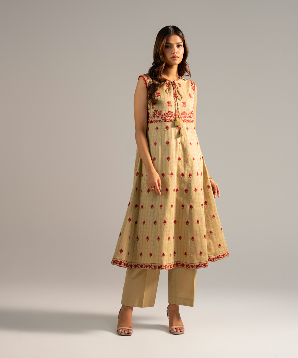 Ladies 2 Piece Embroidered Dobby A-Line Suit - View 1 Ladies 2 Piece Embroidered Dobby A-Line Suit - View 1