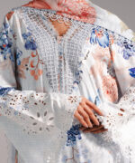 Light Blue Arabic Self Jacquard A-Line Suit - View 3