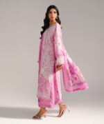 Pink Self Jacquard A-Line Suit - View 5