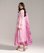 Pink Self Jacquard A-Line Suit - View 4