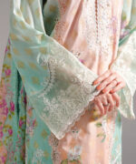 Peach Self Jacquard A-Line Suit - View 3