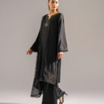 Black Dobby Straight Suit - View 1