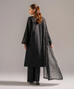 Black Dobby Straight Suit - View 5
