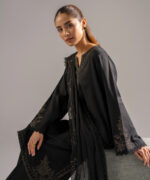 Black Dobby Straight Suit - View 4