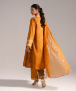 Mustard Yellow Dobby A-Line Suit - View 2