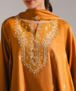 Mustard Yellow Dobby A-Line Suit - View 5