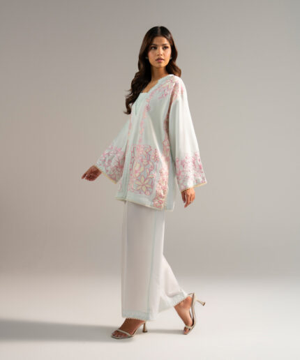 Cotton Satin Drop Shoulder Suit - View 2