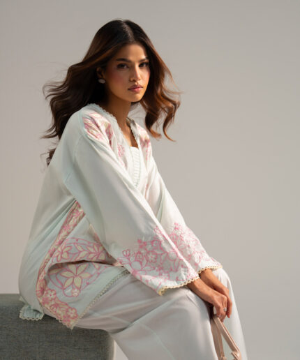Cotton Satin Drop Shoulder Suit - View 1