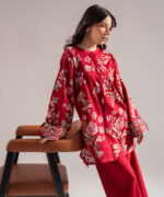 Maroon Cotton Satin Straight Suit - View 4