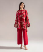Maroon Cotton Satin Straight Suit - View 5