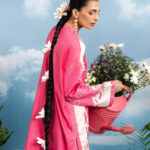 Pink Cotton Satin Straight Shirt Suit - View 1