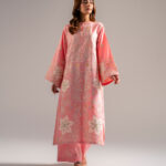 Pink Cotton Satin A-Line Suit - View 1