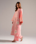 Pink Cotton Satin A-Line Suit - View 3